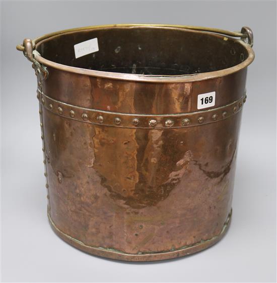 A 19th century copper coal box height 31cm